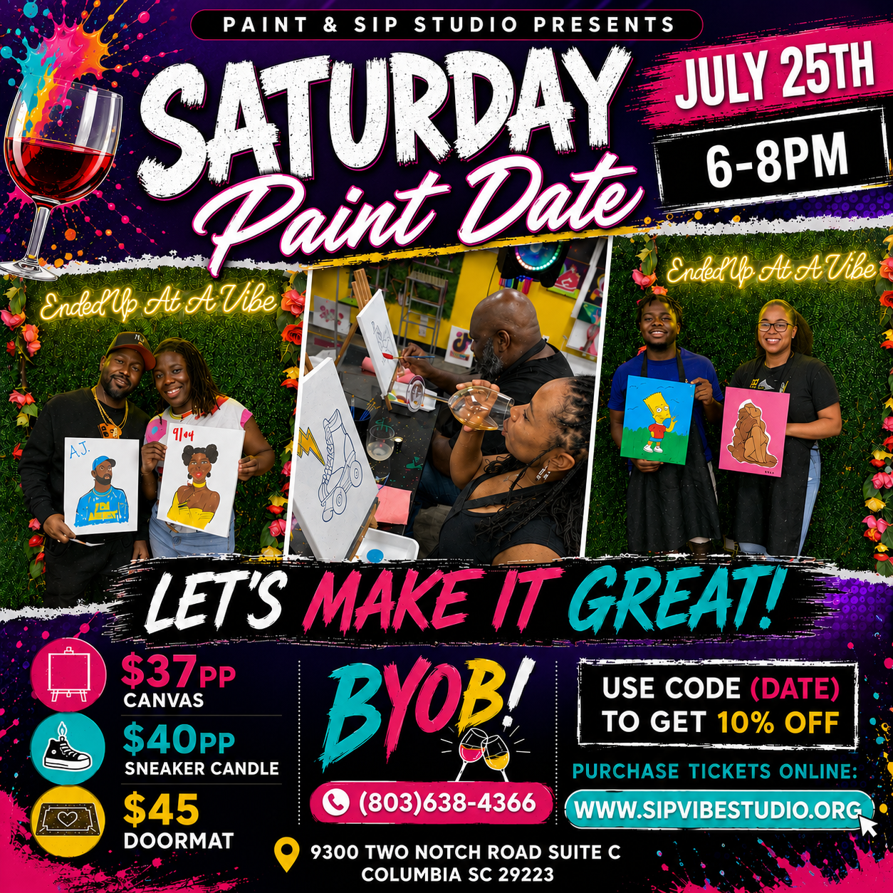 Saturday July 25th (6-8pm)
