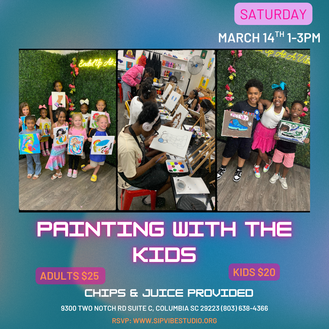 Painting with the kids Saturday March 14th 1-3pm
