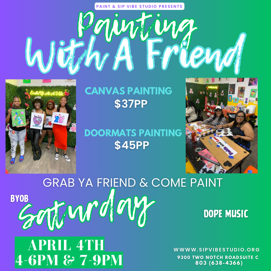 Saturday April 4th 4-6pm & 7-9pm