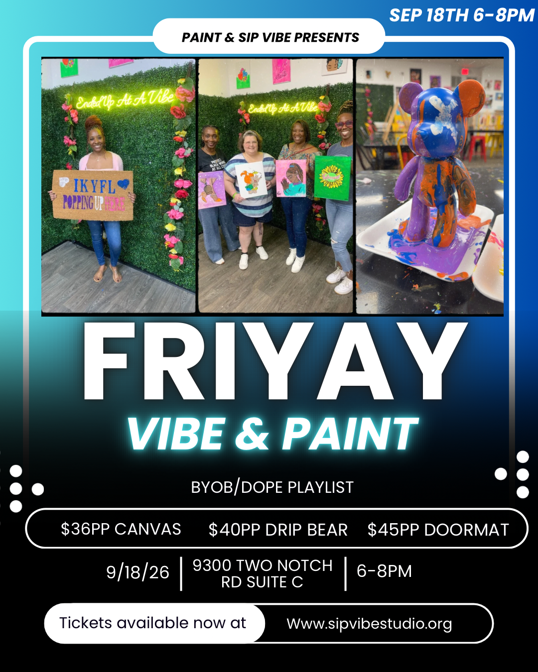 Friday Sep 18th 6-8pm